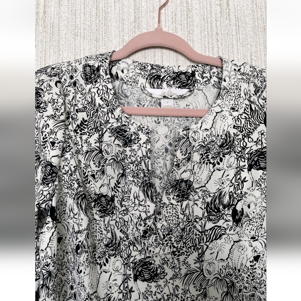 Lilly Pulitzer Size 6 Danika Tunic Dress Onyx Animal Magnetism - Picture 5 of 10